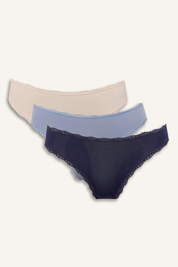 Lace Detailed Micro 3-Piece Brazilian Panties E4704Ax25Sm
