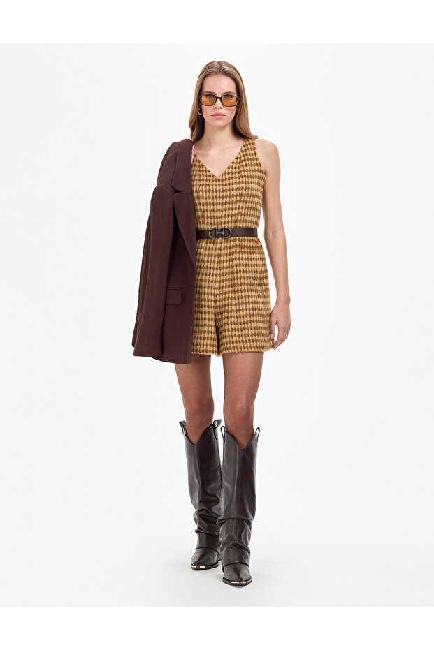 Brown Standard Fit Woven Overalls 50275504-Vr029