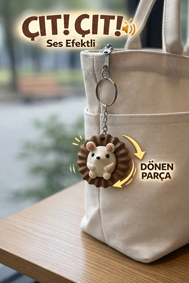 Hedgehog Figured Fidget Snap Snap Keychain – with Click Sound Effect When Pressed