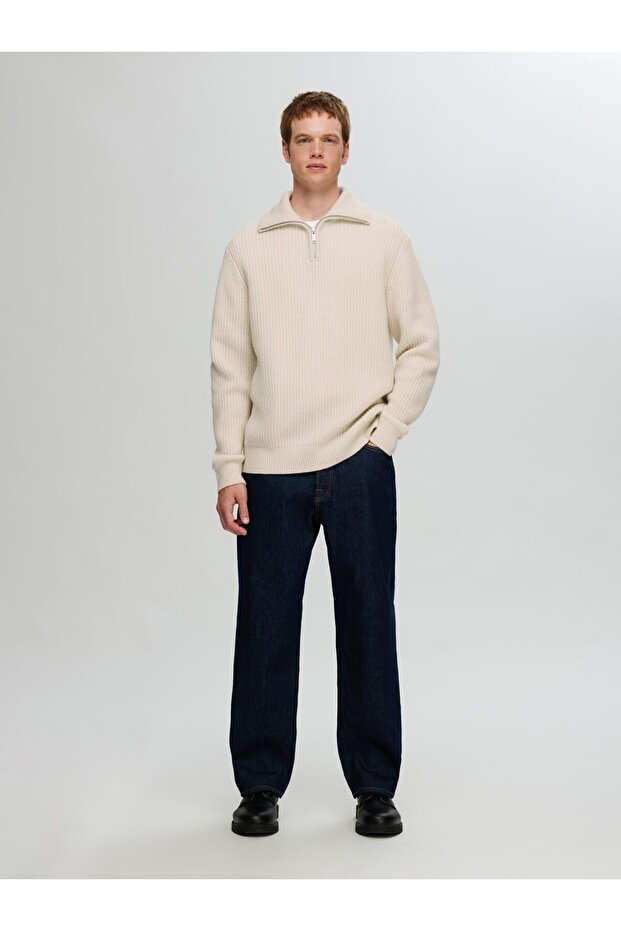 Half-zip Pullover Wollgemisch Strick - 4