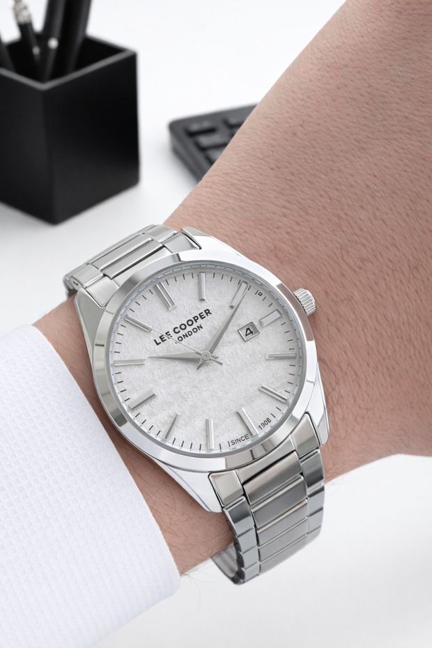 Steel Cord Calendar Dial 5 Atm 2 Year Warranty Men's Wrist Watch Elc8189.330