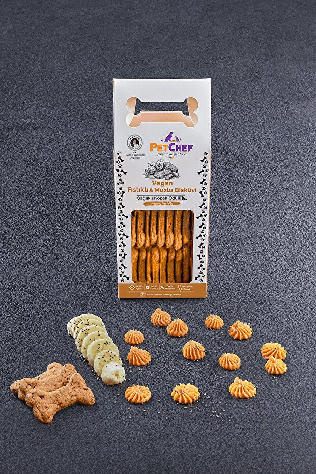 Fıstıklı ve Muzlu Kedi Köpek Ödül Bisküvisi 230gr - 1
