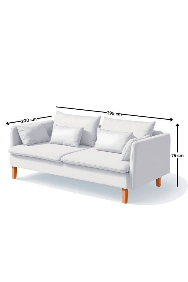 Flexy Üçlü Kanepe KREM - 8