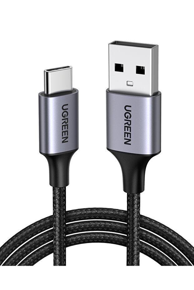 كابل USB-C ذكر إلى USB 2.0 ذكر مضفر من الألومنيوم بطول 3 متر - رمادي فضائي