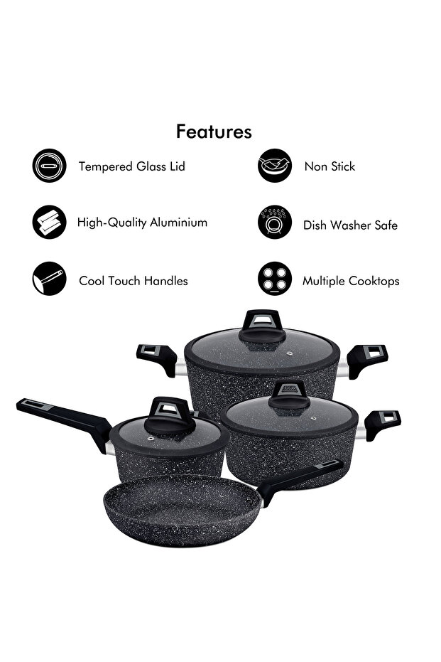 RF9557 Chef Art Aluminium Cookware Set, 7 Pieces