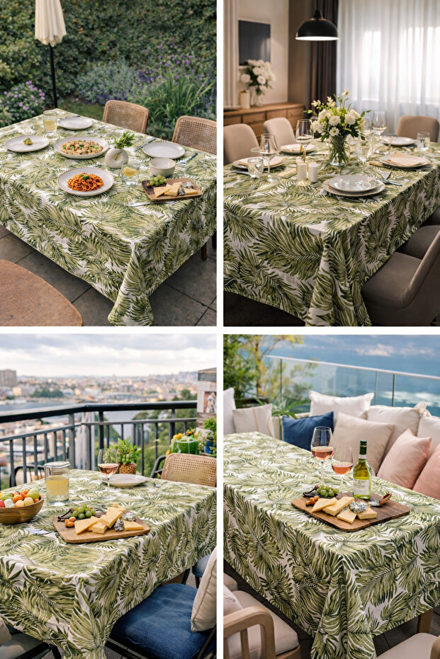 Leaf Pattern Tablecloth, Decorative Dining Table Cloth - 2