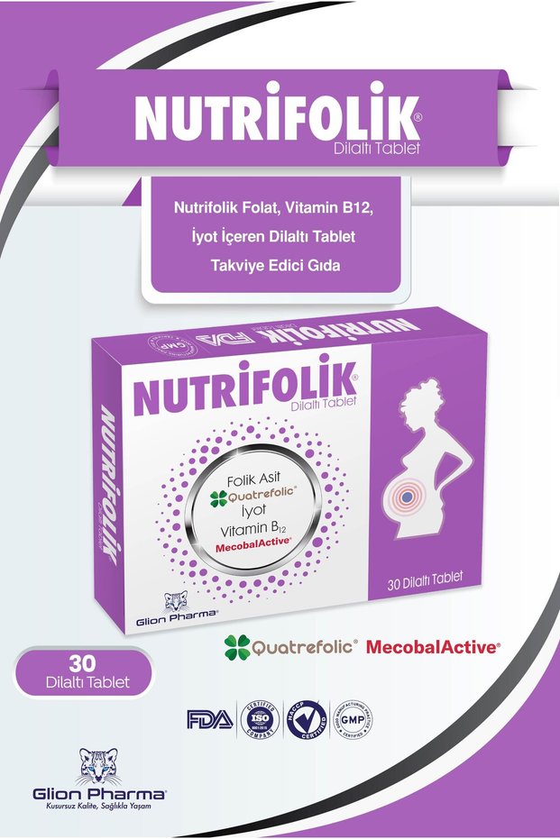 Nutrifolic Folate, Vitamin B12, Iodine-Containing Sublingual Tablet Supplement Food