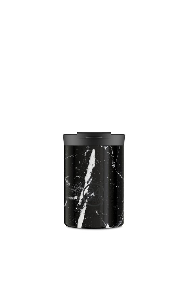 Travel Tumbler Black Marble Stainless Steel Thermos Cup 350 ml
