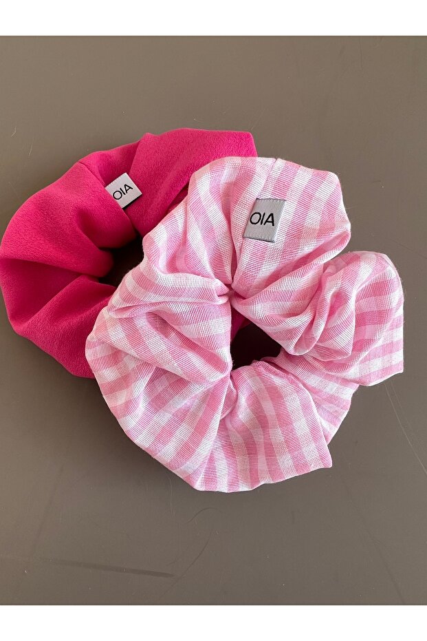 مجموعة Scrunchie المرنة بإبزيم الخبز الوردي