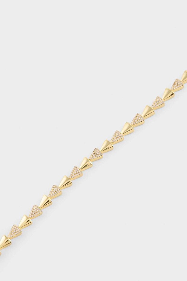 Reis X Defacto Gold Bracelet with Triangle Figure G2696Axns