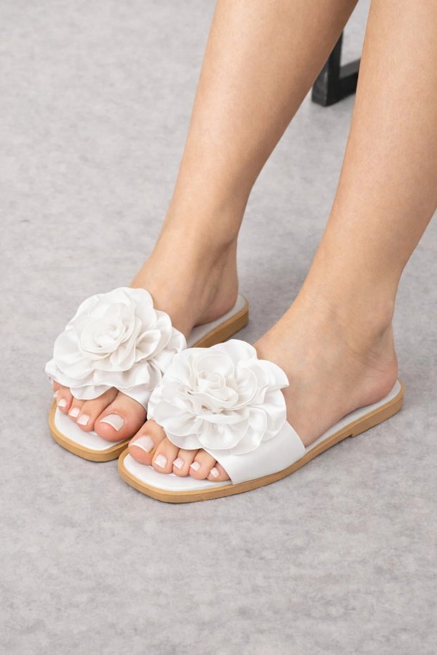 Women's Floral Detailed Summer Shoes Slipper Comfortable Daily Stylish Flat Sole Summer Women's Slippers Sandals