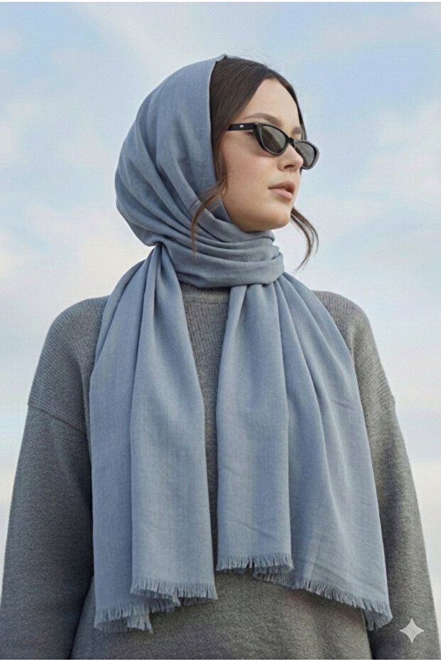 شال قطن جاز رمادي - 6