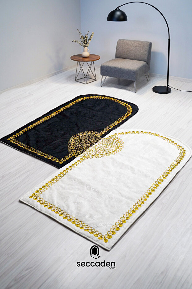 Heart-Shaped Double Prayer Mat, Couple's Prayer Mat, Dowry Couple's Prayer Mat