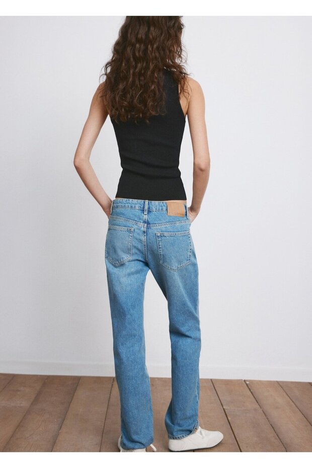 Pamuklu keten triko bluz - 4