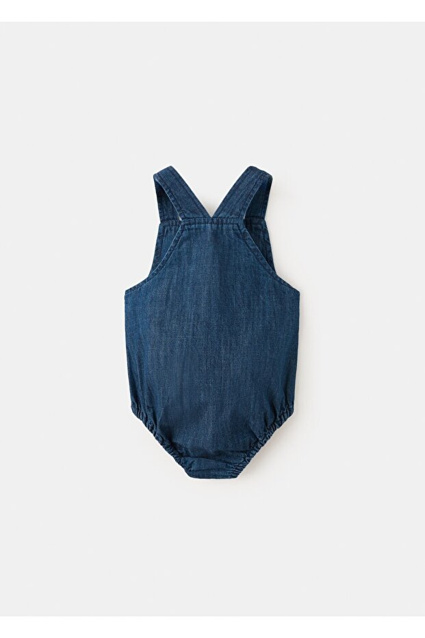 Denim şort tulum - 2