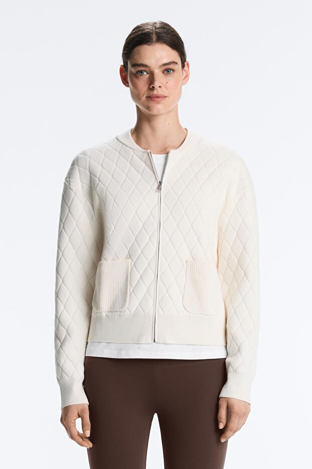 Kapitone örgü ceket - 1