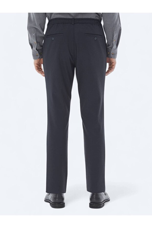 Lacivert Örme Jogging Fit Casual Pantolon - 5