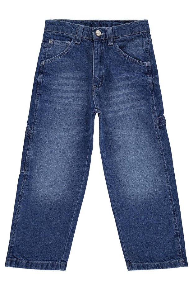 Yan Pocketed Baggy Fit 6-9 Years Old Pants Jeans - Blue 6-7 Years Old