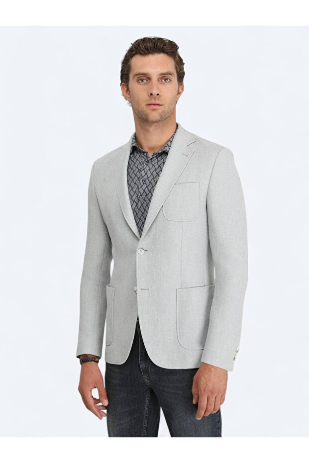 سترة رمادية عادية مودرن فيت - 2