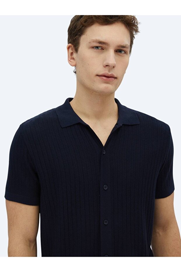 Lacivert Desenli Triko - 3