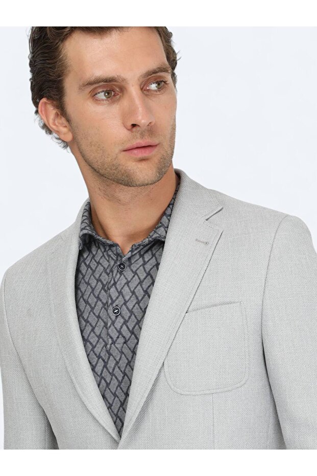 سترة رمادية عادية مودرن فيت - 4