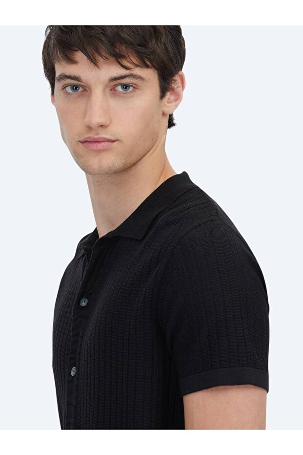 Siyah Desenli Triko - 4