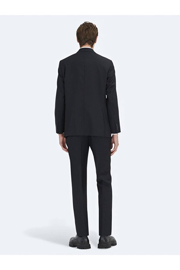 بدلة سوداء من مزيج الصوف الدقيق - 5