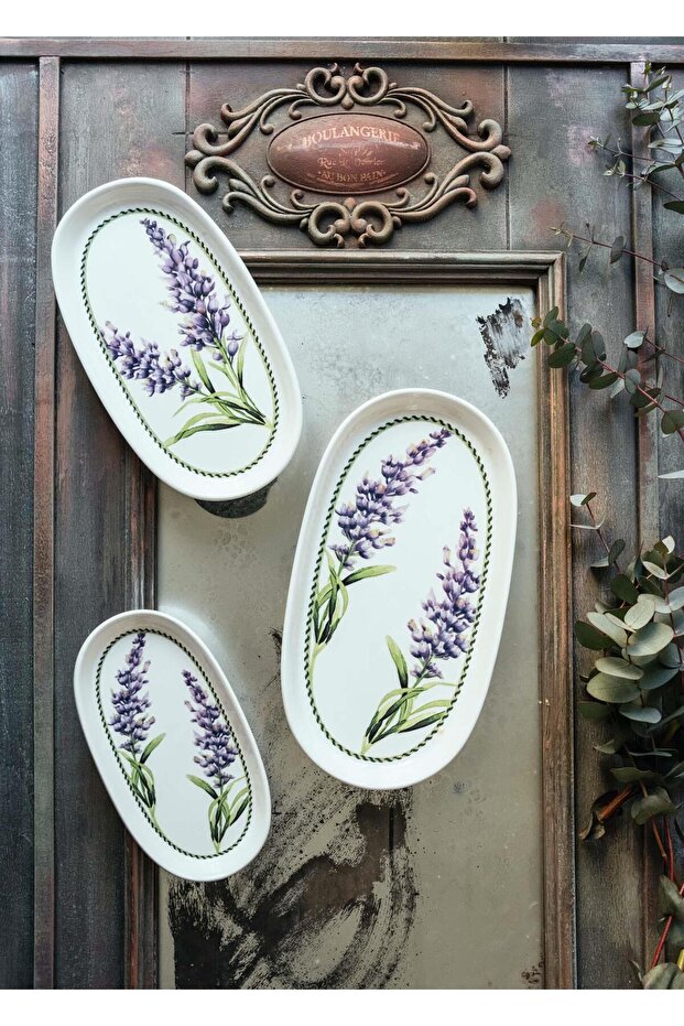 Provence Lavender Oval Serving Set of 2 26 cm
