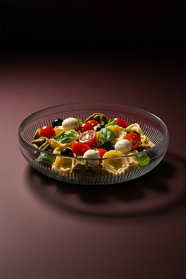 Ginosa Large Glass Salad Bowl - Nordic Style Fruit Bowl 26 cm