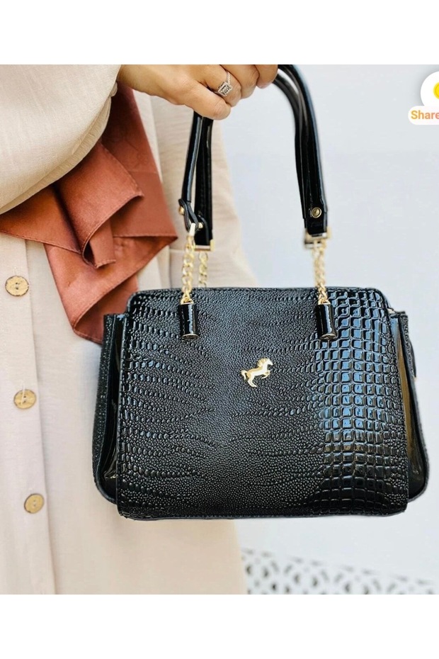 Women's Bag with Hand Strap Detail and Shoulder Strap
