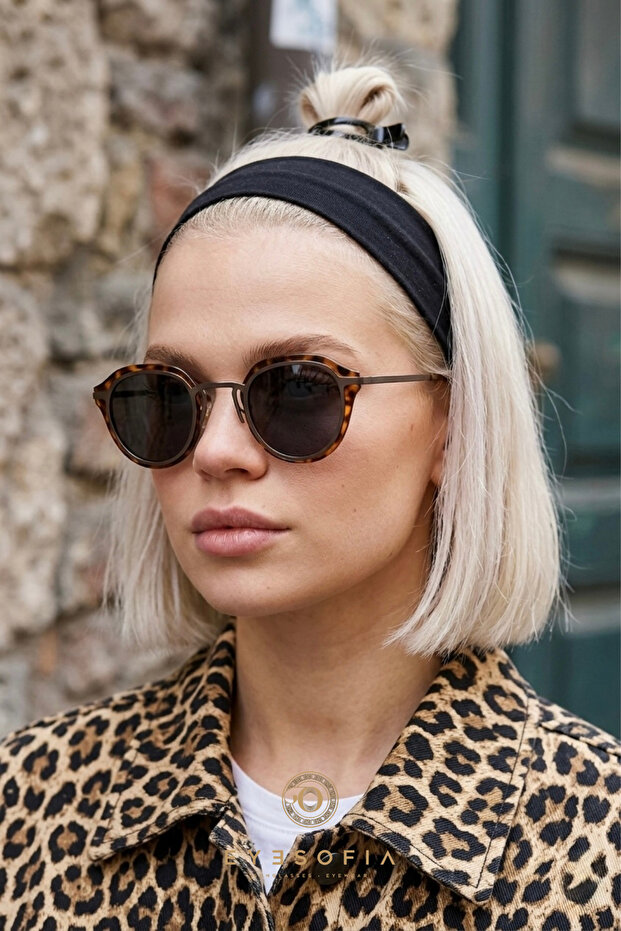 Bumble Metal Unisex Leopard Black Sunglasses