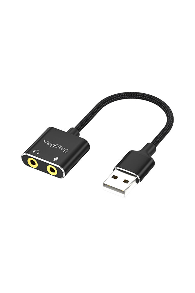 USB Sound Card with 3.5mm Headphone and Microphone Input