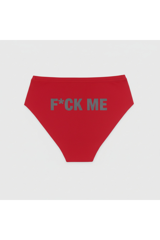 Women's Red Panties – Fun Text Detail, Special Lingerie for Lovers