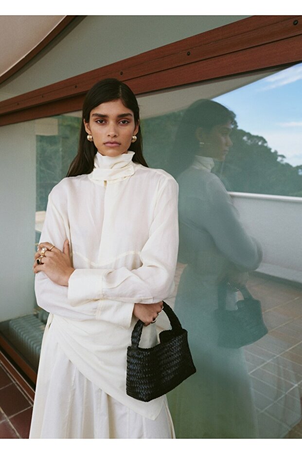 Şal detaylı evaze etek - 6