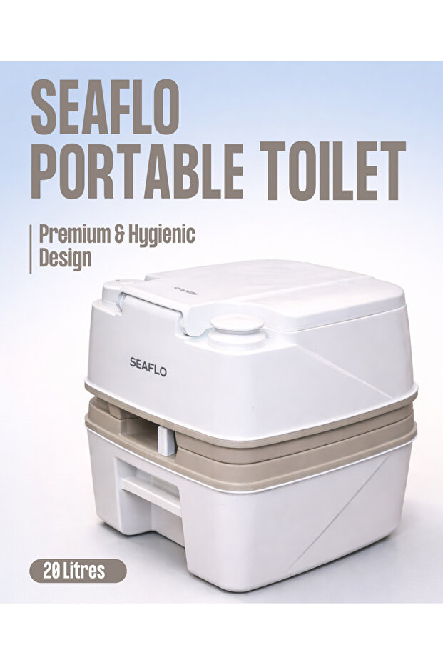 22L Portable Camping Toilet with 15L Flush Tank Leakproof RV Travel Outdoor Toilet