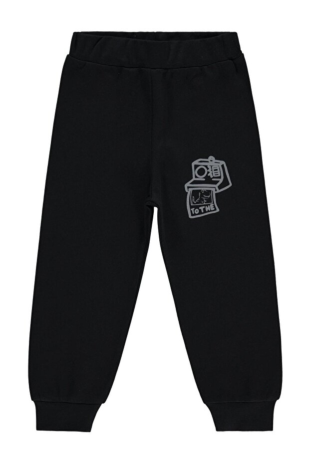 Camera Printed Sweatpants for 2-5 Years Old - Black 5-6 Years Old