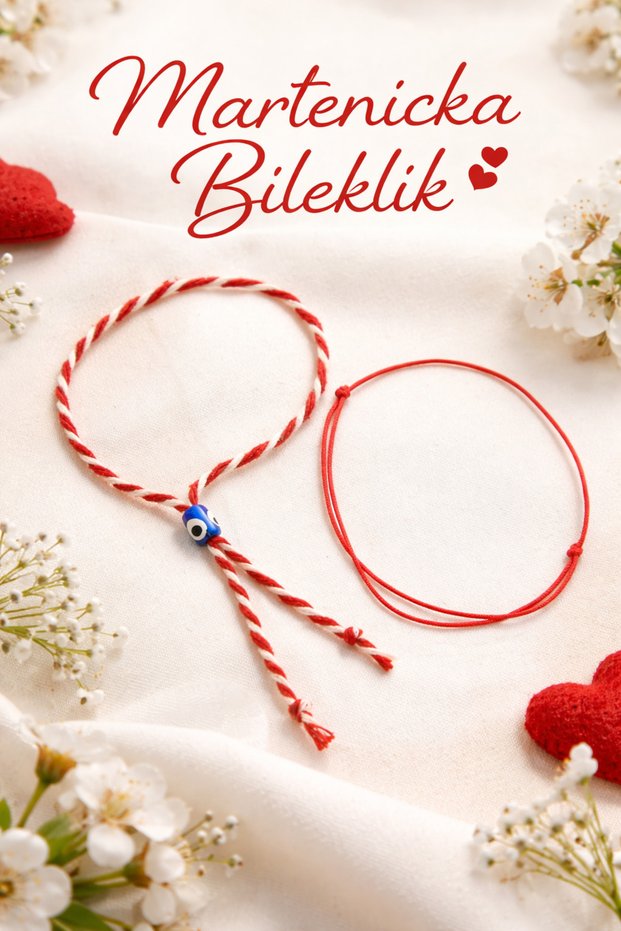 Red Rope Bracelet and Wishing Bracelet Marteniçka Set