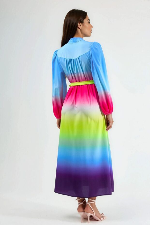 Rochie maxi MSN Ombre cu curea - 3