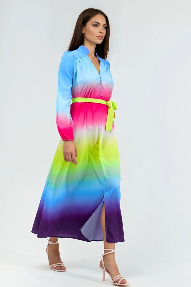 Rochie maxi MSN Ombre cu curea - 2