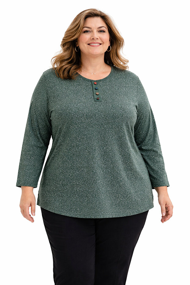 Plus Size Mother's Combed Cotton Blouse 405
