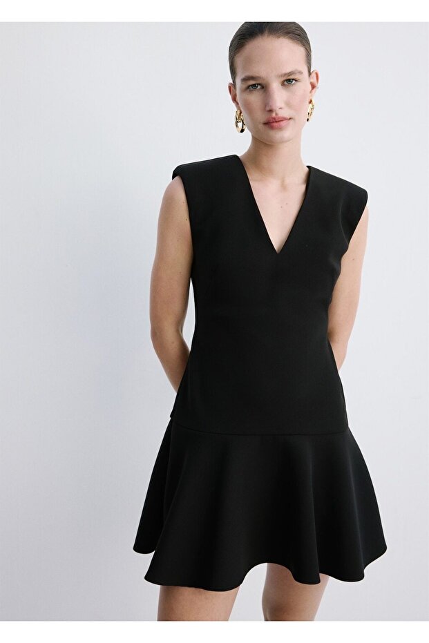 Kısa evaze elbise - 1