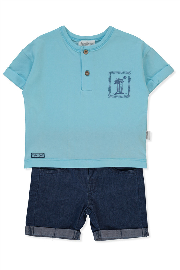 Tencel Shorts 2-Piece Set (Wave Power) Dark Blue