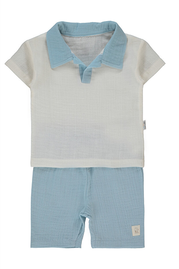 Muslin Shorts 2-Piece Set (Pillowy) Blue