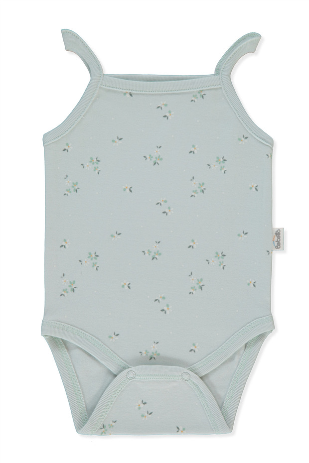 Interlock Corded Body with Straps and Moon Print (Flower Garden) Mint