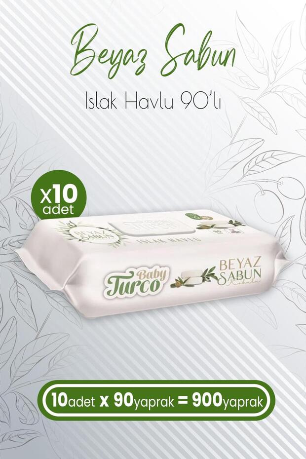 Wet Towels White Soap Scented 90 x 10 Pieces (900 Sheets)