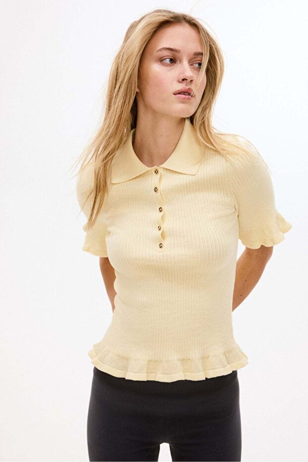 بلوزة بياقة مضلعة - 2