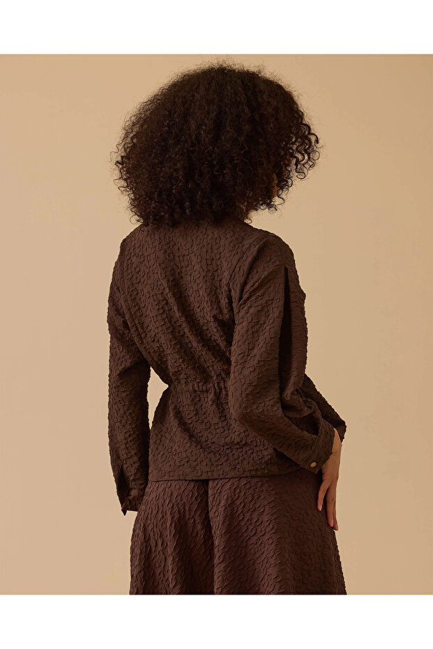 سترة منقوشة بسحّاب أمامي - 3