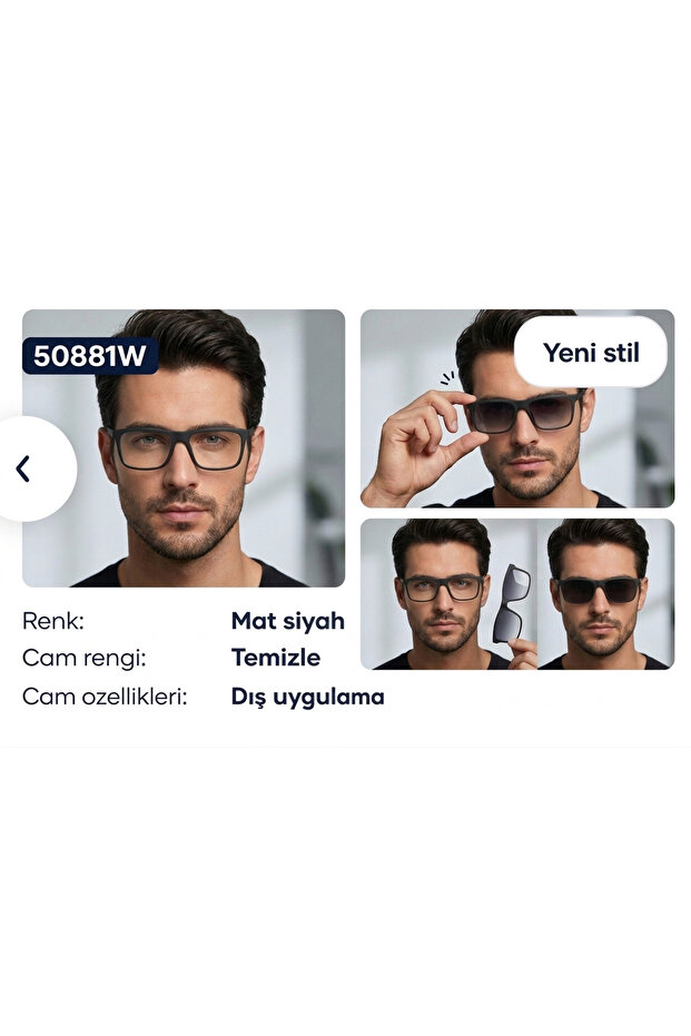 Ea4258 50011W 54 Clip-On Men's Sunglasses