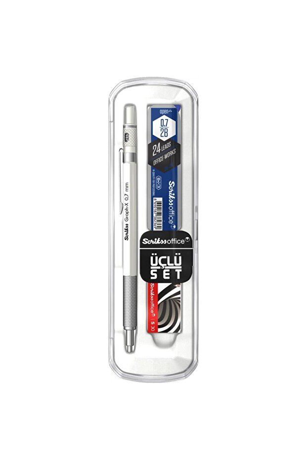 Graph-X 3-Piece Mechanical Pencil Set 0.7 mm Matte White - 2