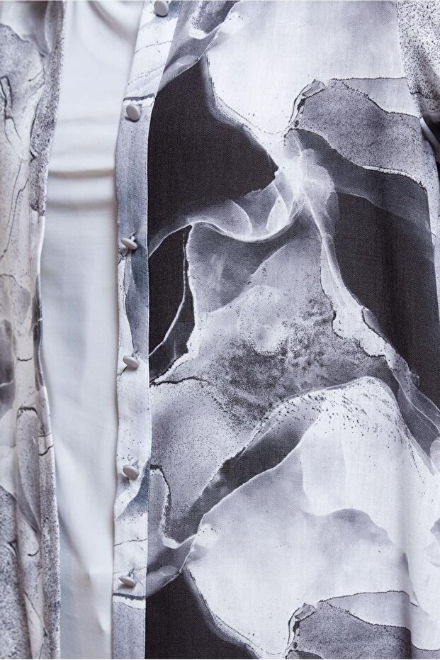 44779 Model Patterned Hijab Tunic - 4